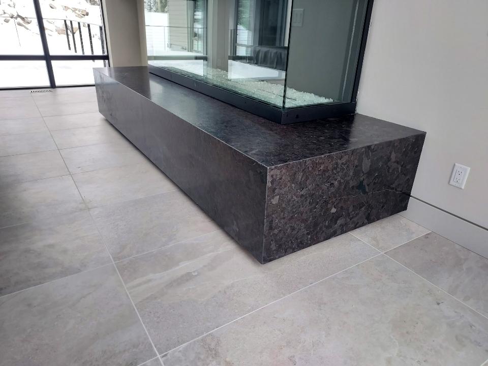 custom stone fireplace
